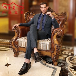 【何金昌】新款時尚正裝內增高皮鞋增高7.5CM