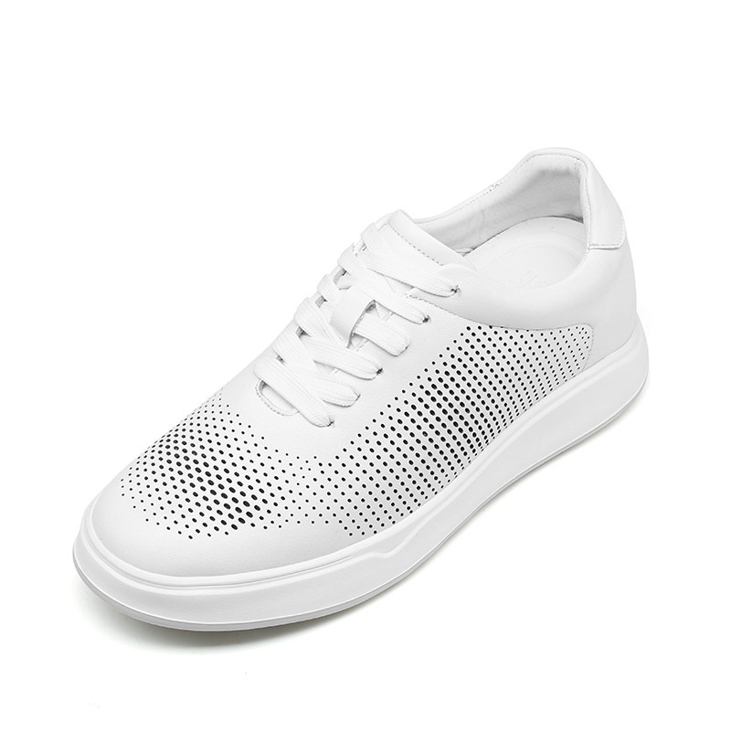 男士內增高鞋 日常休閑鞋 內增高7CM 白色 商品貨號：H2C167B0142D【何金昌】