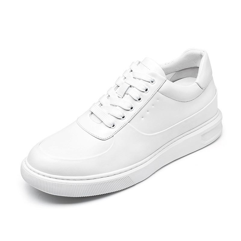 男士內增高鞋 日常休閑鞋 內增高6CM 白色 商品貨號：H2C130B1021D【何金昌】