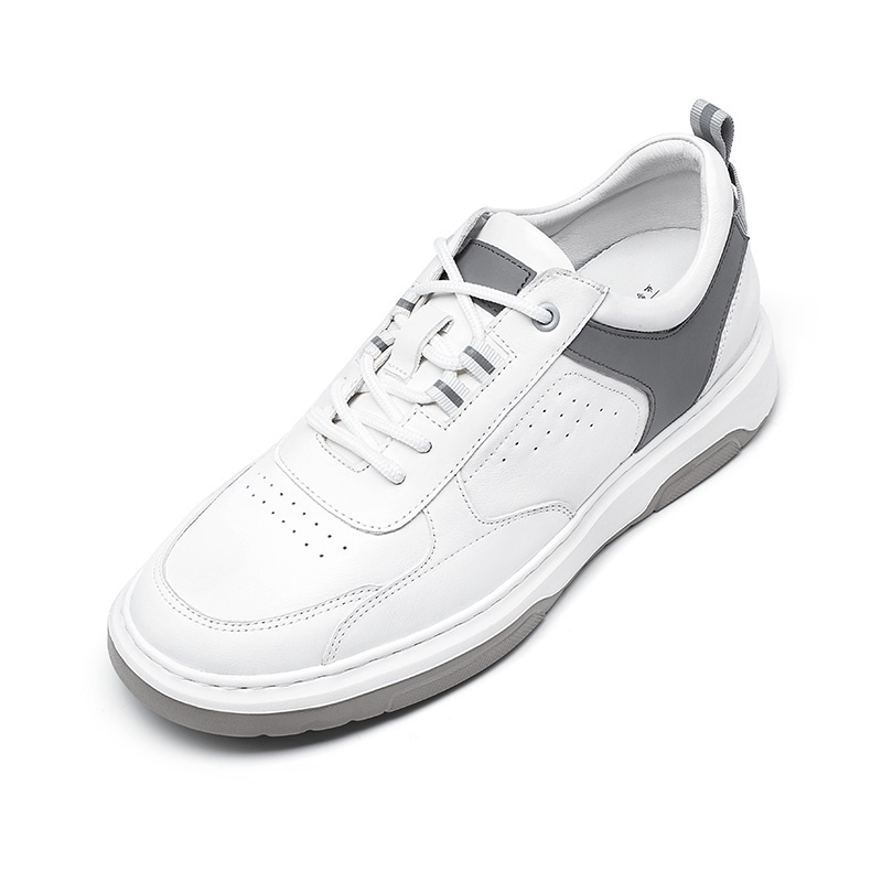 男士內增高鞋 日常休閑鞋 內增高6CM 米白 商品貨號：H2C167D0011D【何金昌】